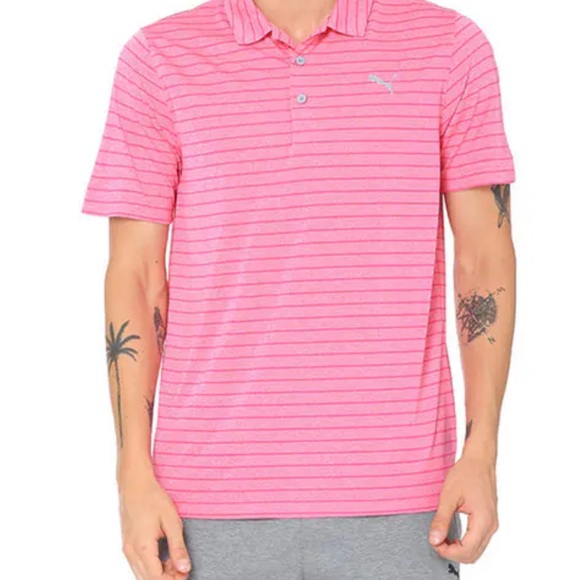 Puma Golf Rotation Men's Vibrant Pink Polo Shirt - Picture 1 of 4